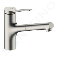 Hansgrohe 74800800 - Dřezová baterie 150, s výsuvnou sprškou, vzhled nerezu