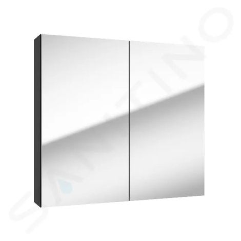 kielle 50118804 - Zrcadlová skříňka, 80x73x15 cm, matná černá
