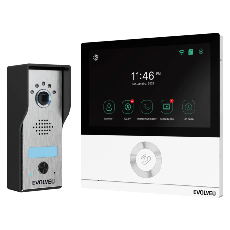 EVOLVEO DoorPhone AHD7, Sada domácího WiFi videotelefonu s ovládáním brány nebo dveří bílý monit