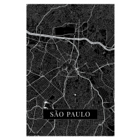 Mapa Sao Paulo black, (26.7 x 40 cm)