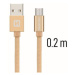 Datový kabel Swissten Textile USB/MicroUSB, 0,2m, zlatý