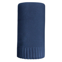 NEW BABY - Bambusová pletená deka 100x80 cm tmavě modrá