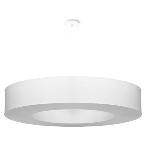 Bílé závěsné svítidlo s textilním stínidlem ø 90 cm Galata – Nice Lamps