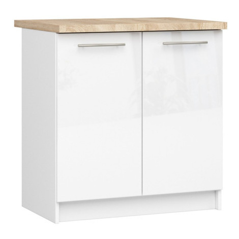 Kuchyňská skříňka OLIVIA S80 - bílá/bílý lesk Akord