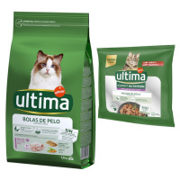 Ultima Cat granule + Ultima kapsičky zdarma - krocaní & rýže (1,5 kg) + hovězí a losos (4 x 70 g