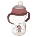 CANPOL BABIES Hrnek se silikonovým náustkem FirstCup Bonjour Paris 250ml růžový 6m+