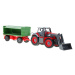 mamido  Traktor s vlečkou na dálkové ovládání RC červeno-zelený RC