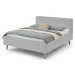 Šedá čalouněná dvoulůžková postel s úložným prostorem s roštem 160x200 cm Mattis - Meise Möbel