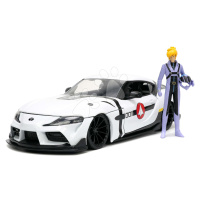 Autíčko Robotech ´20 Toyota Supra Jada kovové s otevíracími částmi a figurkou Roy Fokker délka 2