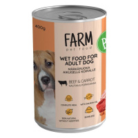 FARM PET FOOD FARM BIO hovězí a mrkev konzerva 400g