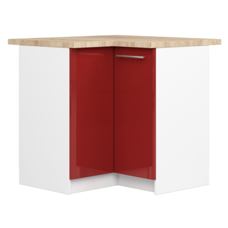 Ak furniture Kuchyňská rohová skříňka Olivie S 90 cm bílo-červená