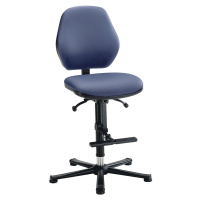 bimos Pracovní židle, permanentní kontakt, s patkami a pomůckou pro výstup, koženkový potah
