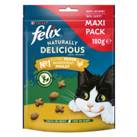 Felix snacky, 2 balení - 20 % sleva - Naturally Delicious kuřecí se šantou kočičí (2 x 180 g)