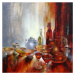 Ilustrace Still life with a grey teapot, Annette Schmucker, 40 × 40 cm