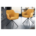 LuxD Designová otočná židle Rahiq hořčičný samet
