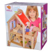 Dřevěný domeček pro panenky Doll's House Eichhorn komplet vybavený nábytkem a 2 figurkami výška 