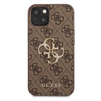 Guess PU 4G Metal Logo Zadní Kryt pro Apple iPhone 13 Brown