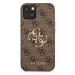 Guess PU 4G Metal Logo Zadní Kryt pro Apple iPhone 13 Brown