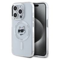 Karl Lagerfeld IML Choupette Head Metal Frame MagSafe zadní kryt pro iPhone 15 Pro Max čirý