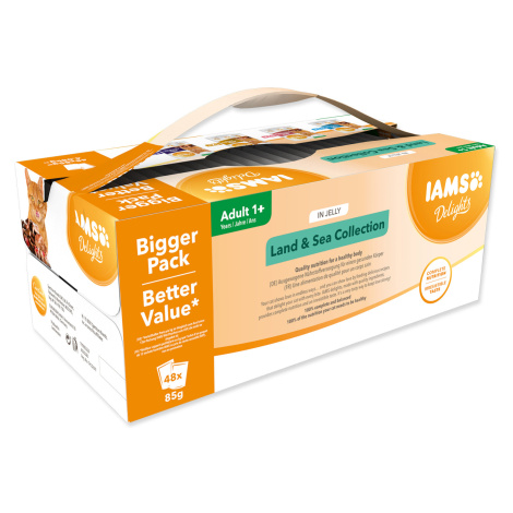 IAMS Delights Mořské a suchozemské maso v želé kapsičky multipack 48x85 g