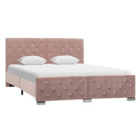Rám postele růžový textil 140x200 cm