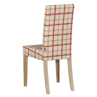 Dekoria Potah na židli IKEA  Harry, krátký, režný podklad,červená mřížka, židle Harry, Avignon, 