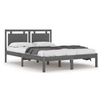 Rám postele šedý masivní dřevo 200 × 200 cm, 3105557