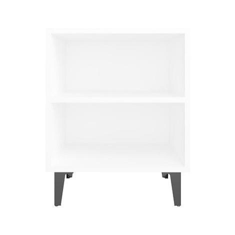 Noční stolek s kovovými nohami bílý 40 x 30 x 50 cm SHUMEE