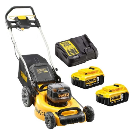 DeWALT Zahradní technika - 18V AKU sekačka na trávu, záběr 48 cm, 2x aku 5,0 Ah XR, nabíječka DC