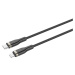 FIXED opletený kabel USB-C/Lightning (PD), MFi, 2m, černý