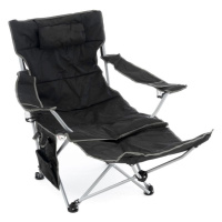 Divero D75907 kempingová židle s odnímatelnou podnožkou, černá