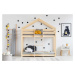 Domečková patrová dětská postel z borovicového dřeva 80x180 cm v přírodní barvě Mila DMP – Adeko
