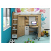 ArtCross Dětská rohová vyvýšená postel ANTRESOLA | dub artisan/bílá Barva: Pravá