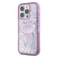 Pouzdro Hello Kitty pro iPhone 16 Pro 6,3 fialové Liquid Glitter Anniversary