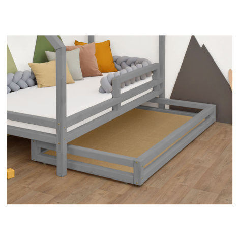 Benlemi Tmavě šedý úložný šuplík 2IN1 pod postel na kolečkách 90x180 cm (pod postel 90x200 cm) s
