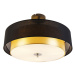 Moderní stropní svítidlo černé se zlatým 50 cm 3-světlo - Drum Duo