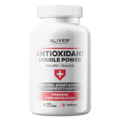 ALIVER Antioxidant Double Power, Astaxanthin+Resveratrol 60 kapslí Aliver Nutraceutics