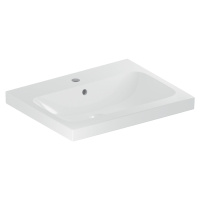 Geberit iCon - Umyvadlo na desku 600x480x160 mm, s přepadem, s otvorem pro baterii, bílá 501.847