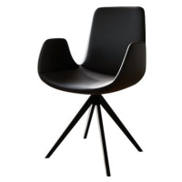DELIFE Otočná židle Ilia-Flex s loketními opěrkami křížová podnož zaoblená otočná černá