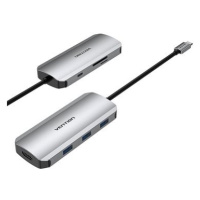 Vention 7-in-1 USB-C to HDMI / 3x USB 3.0 / SD/TF / PD Docking Station Gray 0.15M Aluminum Alloy