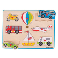 Bigjigs Toys Vkládací puzzle dopravní prostředky