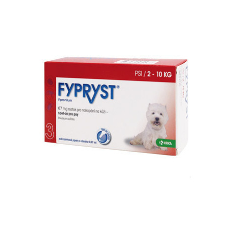 Fypryst Spot-on Dog S sol 1x0,67ml (2-10kg) 2 + 1 zdarma KRKA