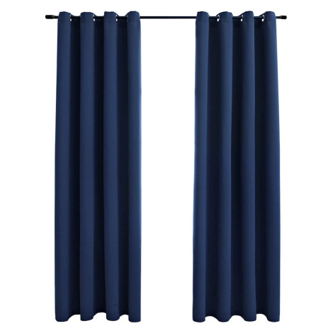vidaXL Zatemňovací závěsy s kovovými kroužky 2 ks modré 140 x 245 cm