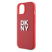 Zaní kryt DKNY PU Leather Stack Logo Wrist Strap pro Apple iPhone 13, růžová