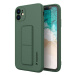 Wozinsky Flexibilní silikonové pouzdro se stojánkem na iPhone 12 Pro MAX 6.7" dark green