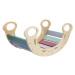 eliNeli Montessori dřevěná houpačka 5in1 pastelová s prknem (set) - 2. jakost