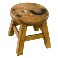 Dřevěná dětská stolička - SPÍCÍ KOČKA