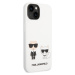 Silikonové pouzdro Karl Lagerfeld and Choupette Liquid Silicone pro Apple iPhone 14 Plus, bílá