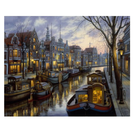 Figured ART Malování podle čísel - ŽIVOT NA KANÁLE bez rámu 40 x 50 cm