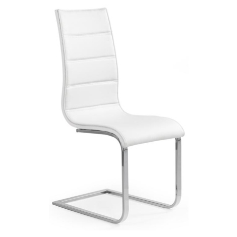 Jídelní židle PITER – ocel, ekokůže, bílá